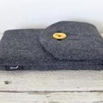 Ipad Case - Grey Eco Wool Yellow - Padded With..