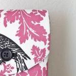 Ipad Case - Pink Black Bird Parakeet Flowers -..